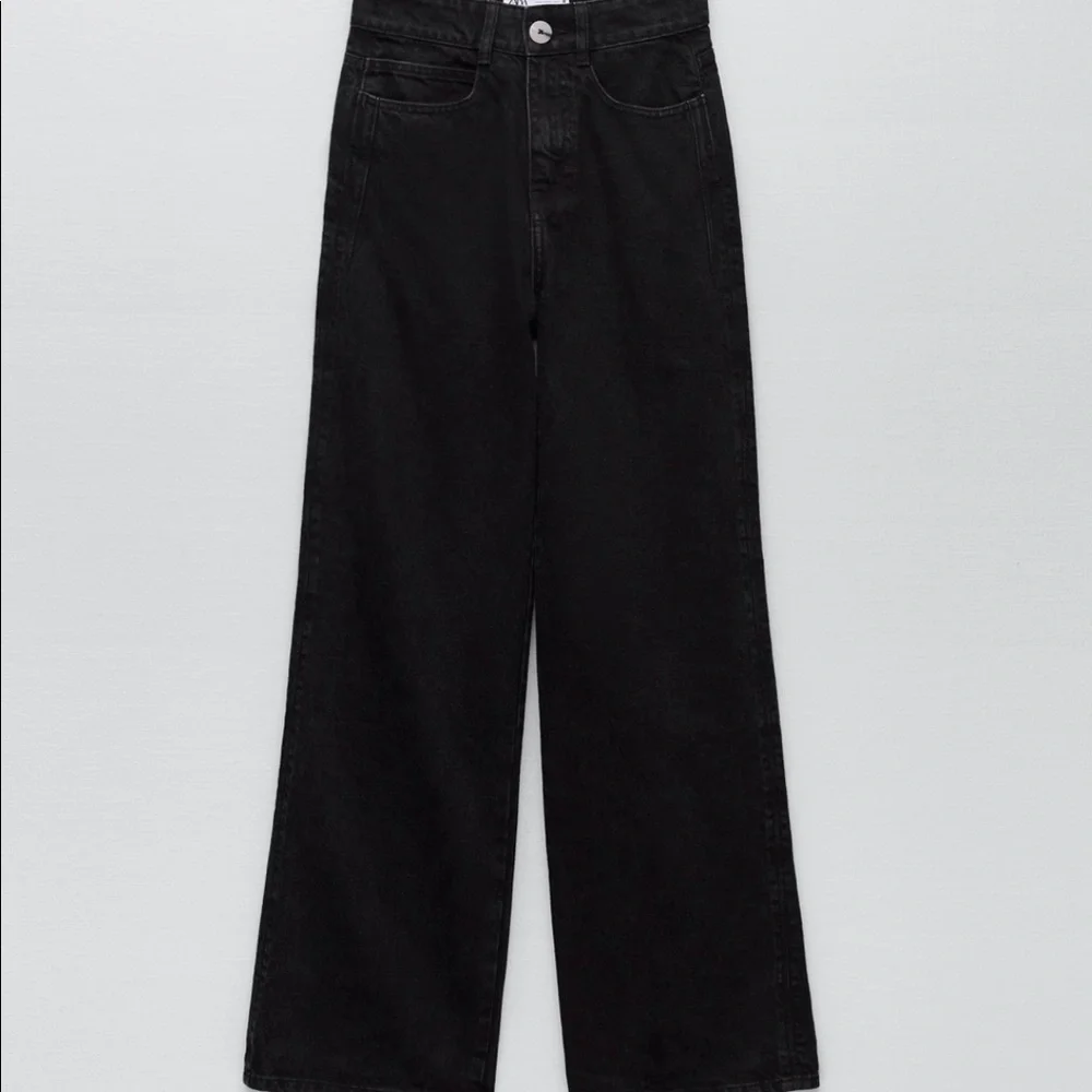NWT Zara High rise wide leg jeans black size 24 & 28 - Picture 5 of 12